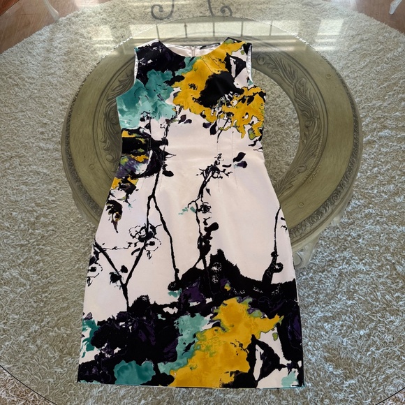 Tahari Sleeveless Multicolor Sheath Cocktail Dress Party Career Women's Size 4 - Picture 7 of 11
